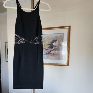 Bari Jay Black Mini Dress with Lace Detail